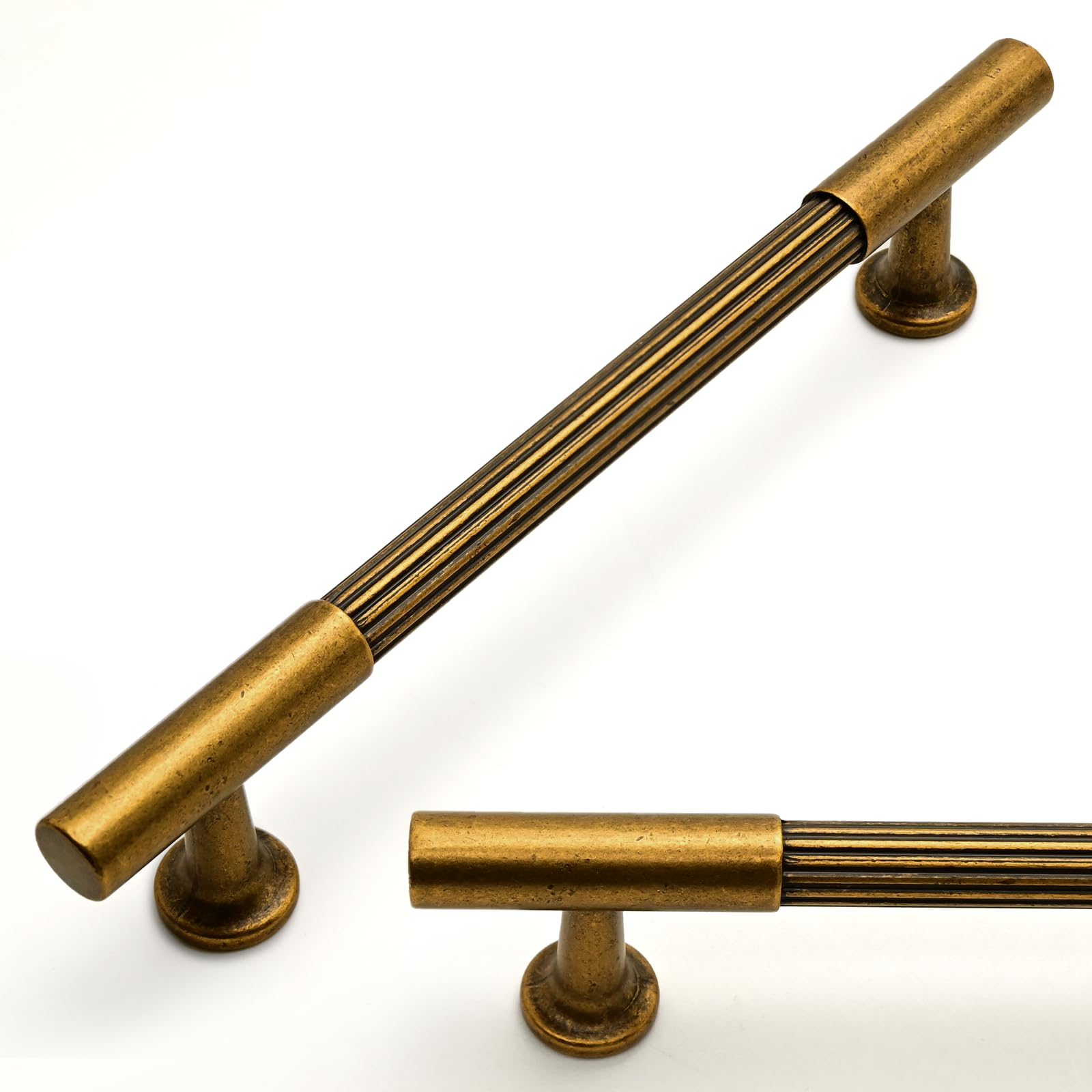 Talentedeco 10 Pack Antique Brass Cabinet Pulls 5 Inch(128mm) Kitchen Cupboard Handles Vintage Retro Cabinet Hardware for Drawer Pulls — image 1
