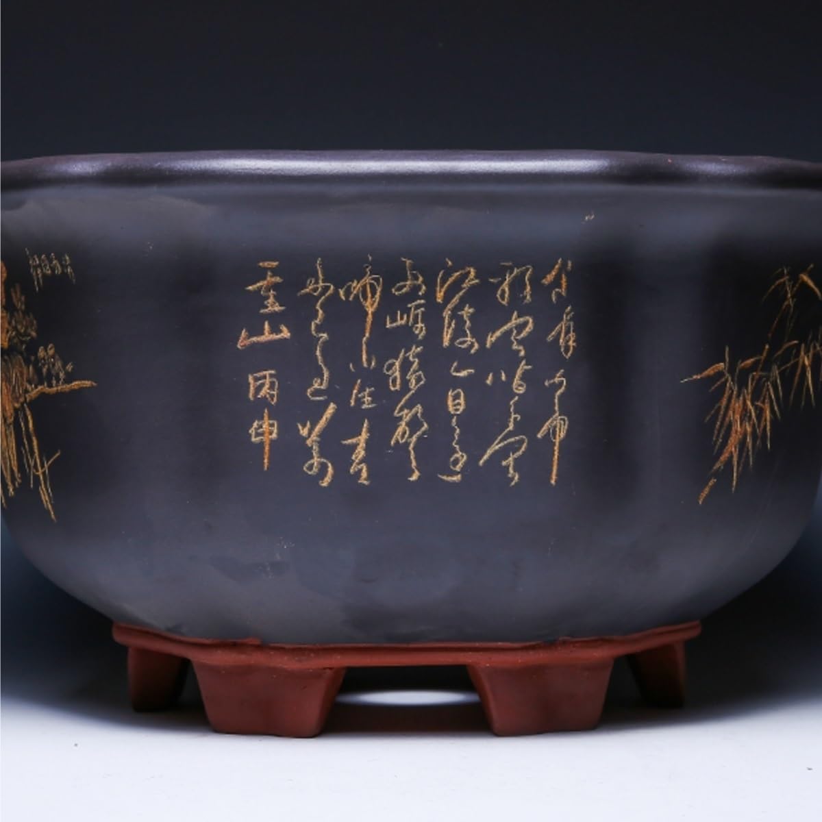 Doniczki do roślin w pomieszczeniach fioletowy gliniany duży sześciokątny ceramiczny wazon do wnętrz salon fioletowa gliniana doniczka bonsai doniczki do roślin na zewnątrz