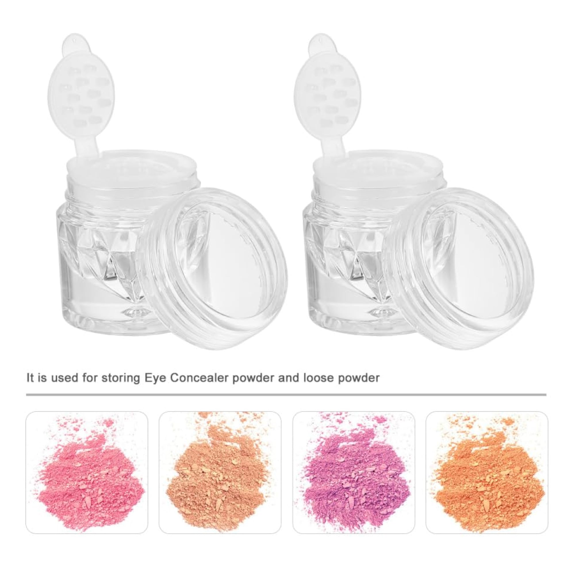 10 PCS Glass Jars Loose Powder Containers