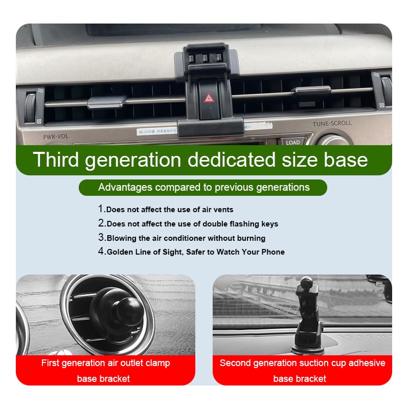 Car Phone Holder for Lexus RX Auto Accessories [Only for 2010-2015 RX 350 / RX 450h] [Auto Lock Hands Free Cell Phone Mount Car fits for iPhone & All Smartphones]