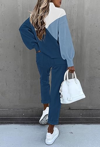 Miniatura 4 de Fixmatti - Conjunto deportivo de 2 piezas para mujer sudadera de manga larga y pantalón deportivo.