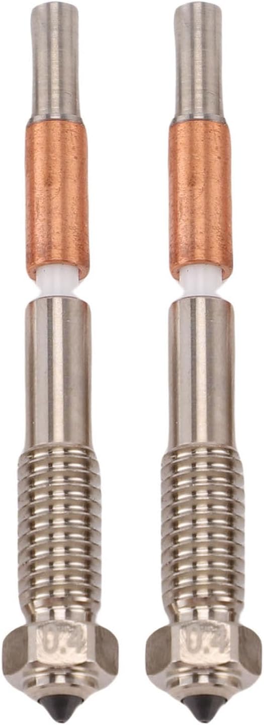 2 Pcs PLUS Quick Swap Nozzle, 0.4mm Copper Alloy and Hardened Steel for QIDI PLUS 4 3D Printer Extruder Integrated Nozzle (0.4mm)