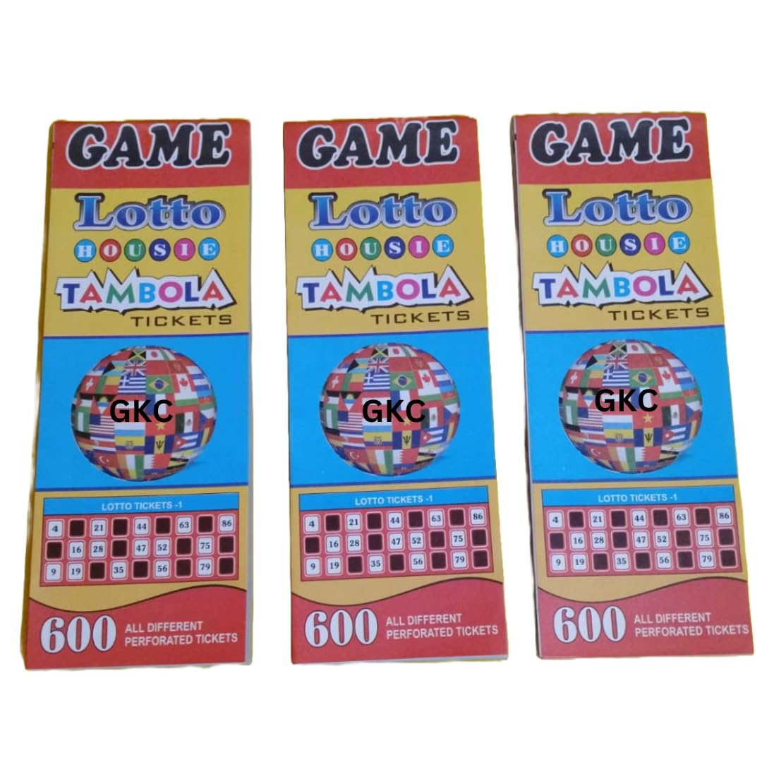 GKC Tambola Bingo Housie Game 1800 Tickets (Pack of 3 Book) Each Book Contain 600 Ticket so Total 1800 Tickets for Kids and Adult | Pack of 3 Books (B0CJPH5F59) Amazon Price History, Amazon Price Tracker