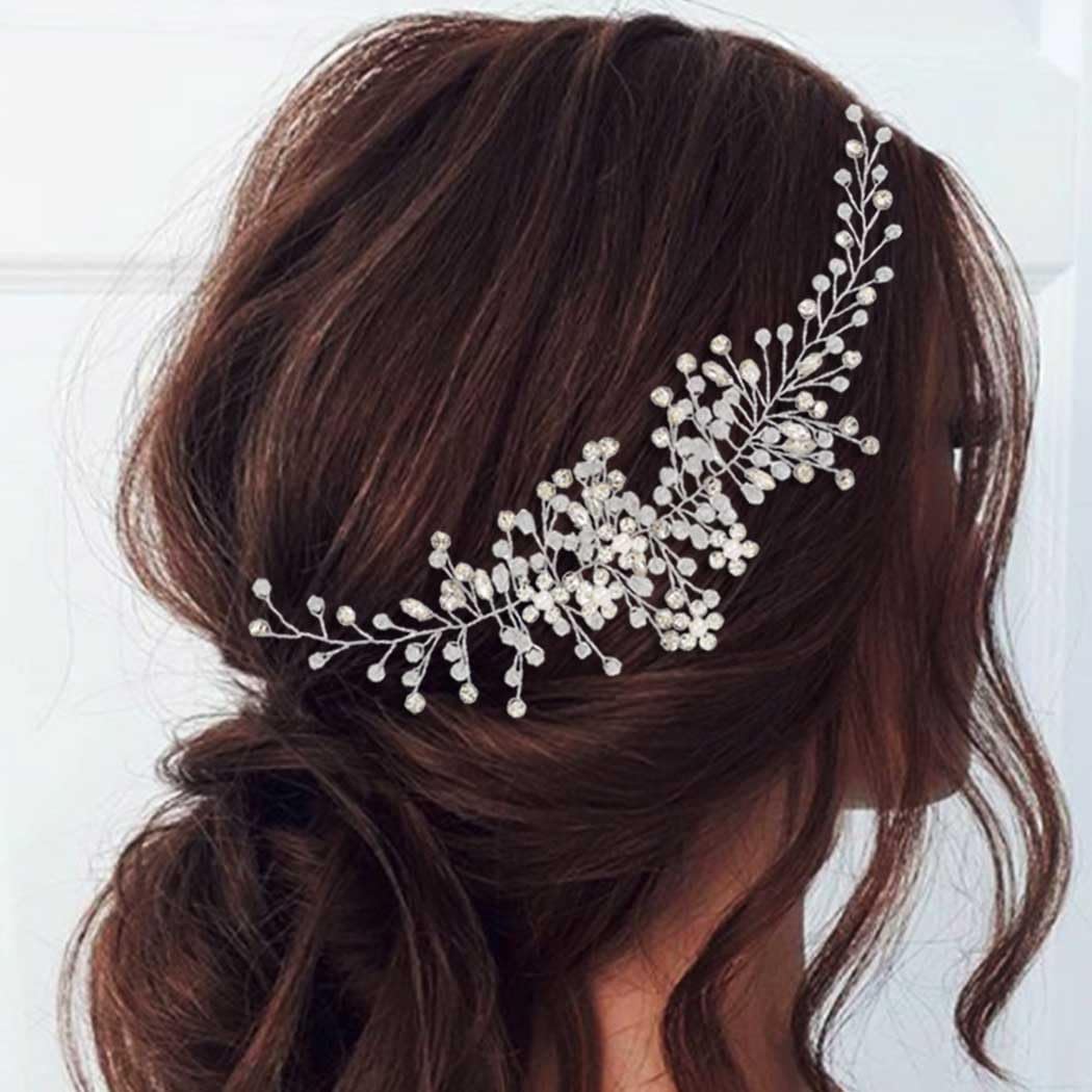 Unicra Perle Mariée Mariage Cheveux Vigne Argent Cheveux