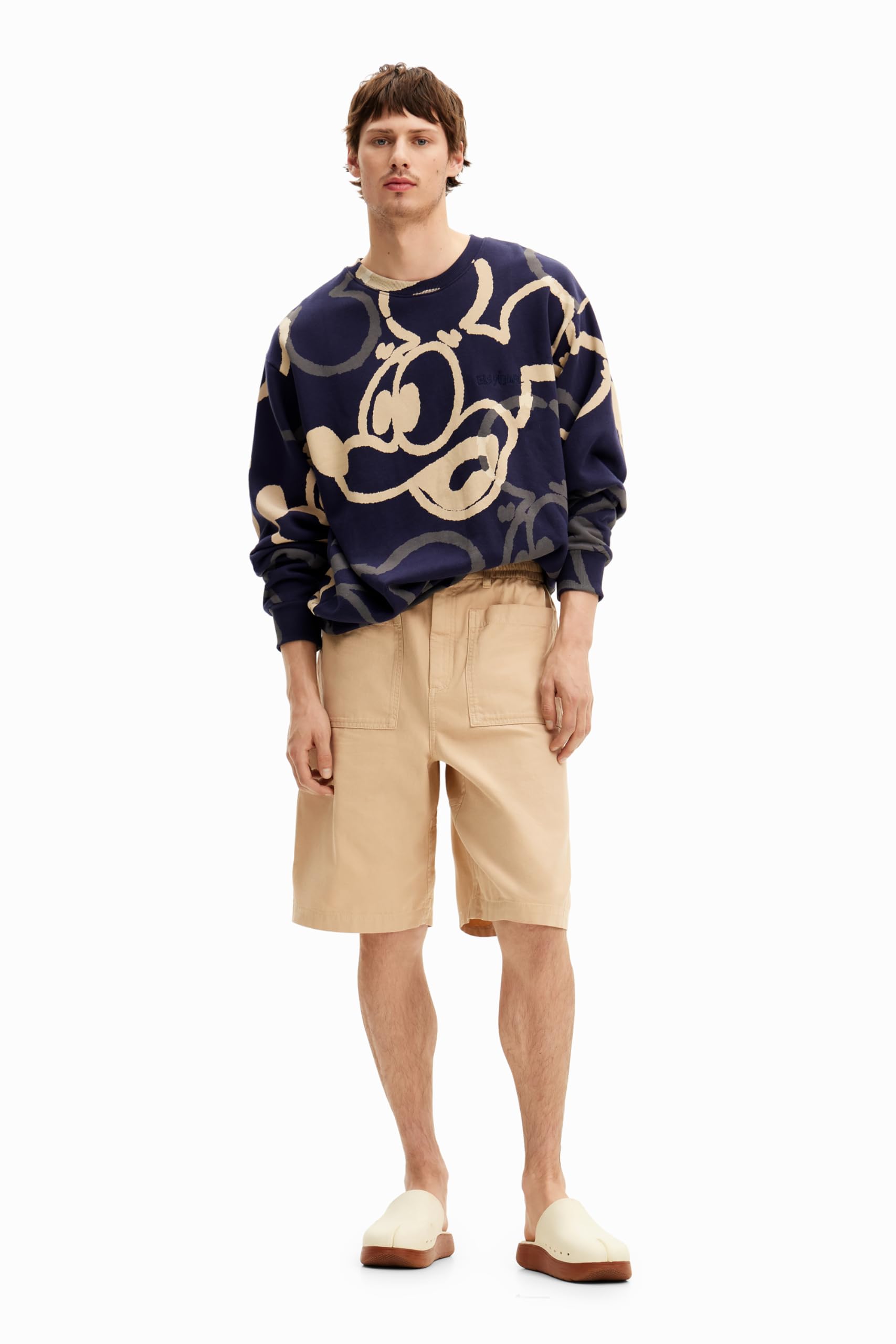 Desigual Man Knit Sweat-Felpa A Maniche Lunghe Uomo