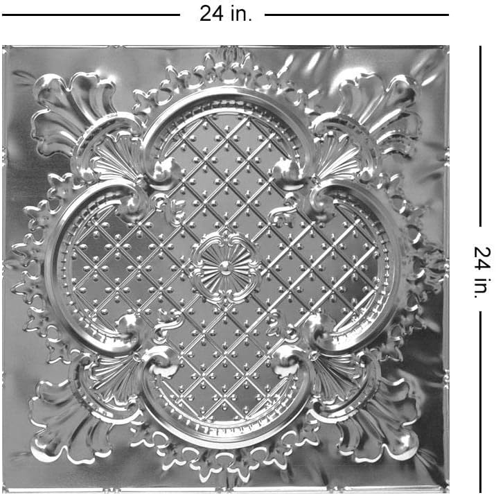 Lancelot 2 ft. x 2 ft. Tin Plated Steel Wall and Ceiling Patterns Nail Up Steel (Unfinished) 12 Pack
