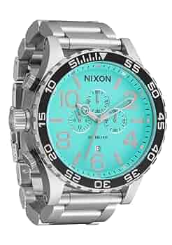 Amazon.co.jp: NIXON 51-30 クロノシルバー/ターコイズ ワン
