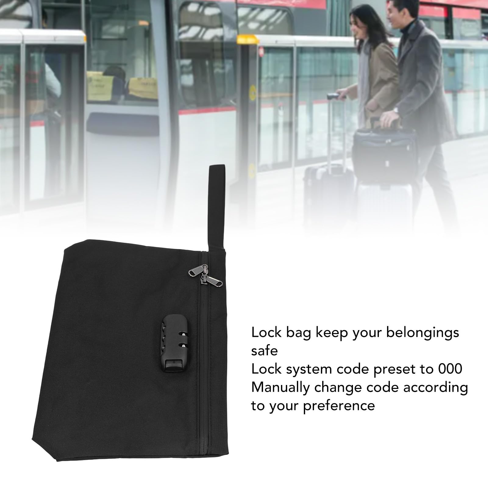 Sac étanche Anti-odeurs Avec Serrure à Combinaison - 24x16.5 Cm, Noir, Protection 5 Couches, Pour Voyage