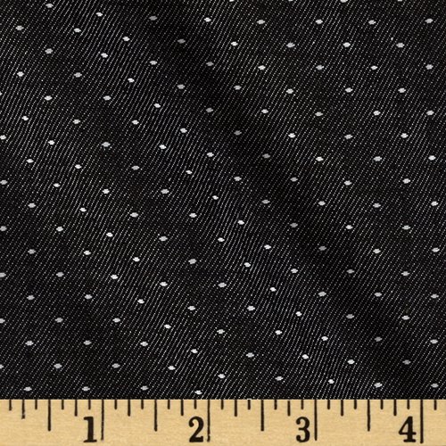 Kaufman Denim Dot Black Fabric
