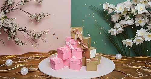 Vista 140 de Paquete de 12 cajas de regalo con tapas, cajas cuadradas anidadas con tapas para el día del padre, graduaciones, bodas, cumpleaños y Navidad, caja