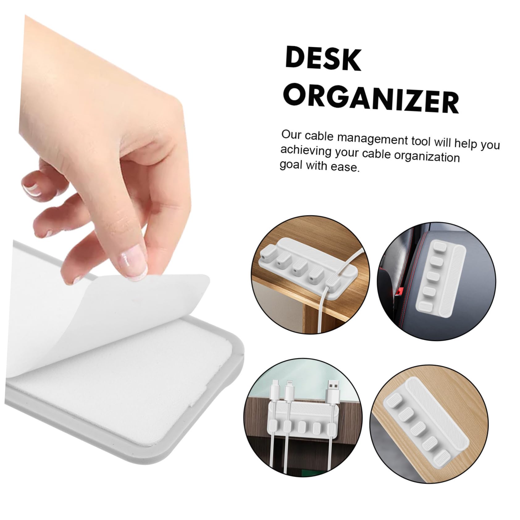 OSALADI 4sets Organizzatore Magnetico Per Cavi Clip Porta Cavi Adesive Per Scrivania Soluzione Pratica e Compatta Facile Da Installare Per Casa e Ufficio
