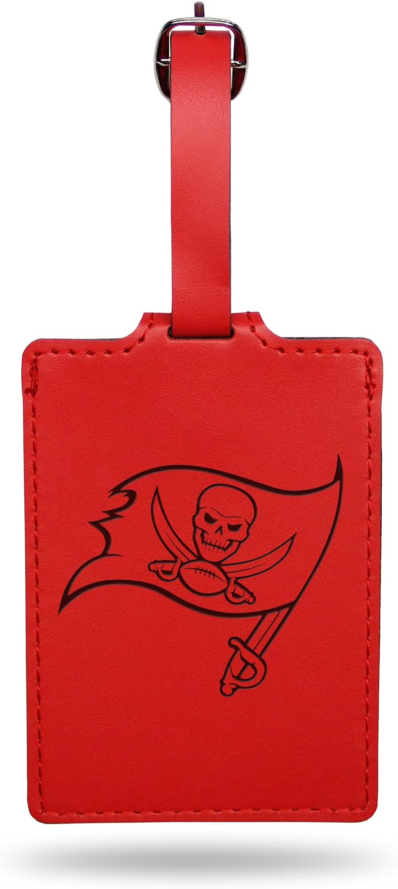 Rico Industries NFL San Francisco 49ers Red Laser Engraved Ultra Suede Luggage Tag - Includes ID Card