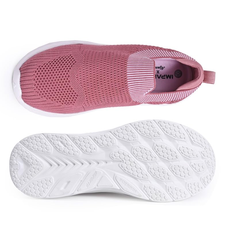 Image of Impakto Slip‑On Women's Lightweight Walking & Running Shoes | Casual Footwear for Gym & Training | Soft & Comfortable (Peach)