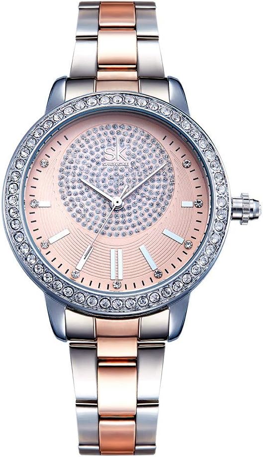 SHENGKE Women Watches Crystal Ladies Wrist Watch Girl Clock Luxury Watch for Women, Waterproof, Alloy Strap