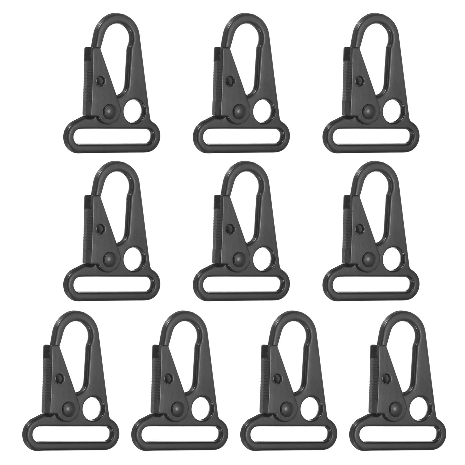 PATIKIL 1-1/4" (32mm) Enlarged Mouth Clips Sling Clasp Hook, 10Pcs Heavy Duty Snap Hook Sling Clips Metal Spring Clasps Buckle for Outdoor Bag Backpack Paracord Keychain