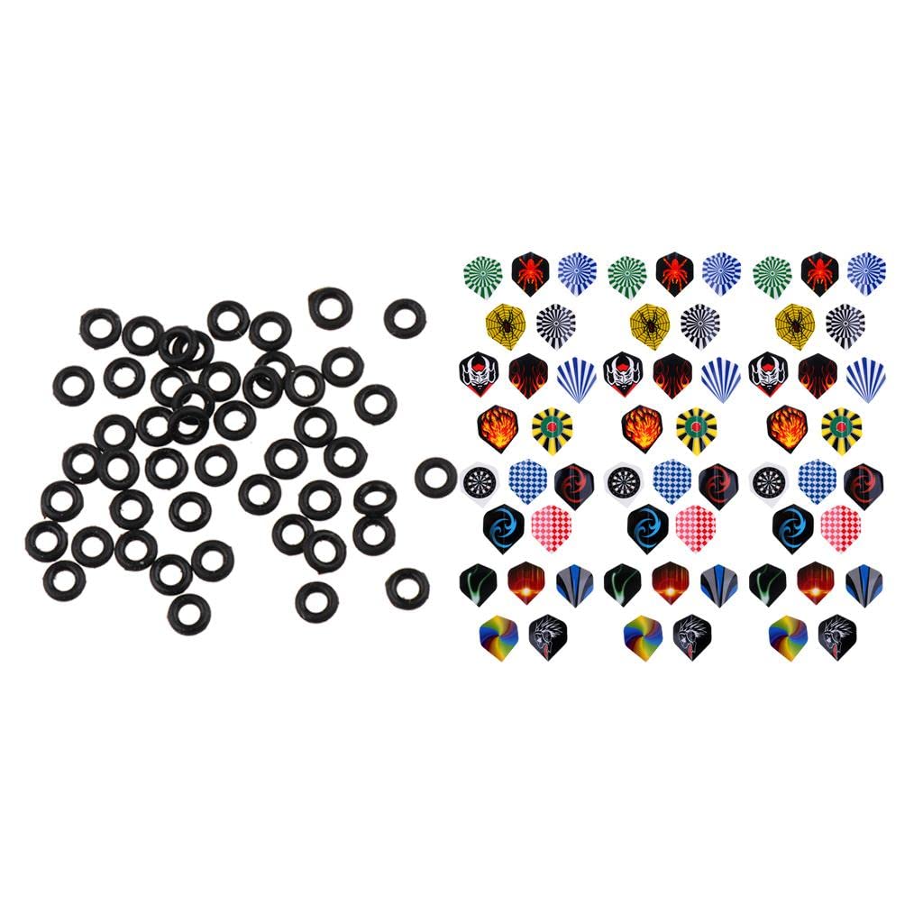 Anelli in gomma per freccette – -ring Darts | 100 pezzi in gomma antiscivolo -ring portatili per freccette a 2 fili, fusto antiscivolo in gomma -ring rondelle durevoli per ammortizzare