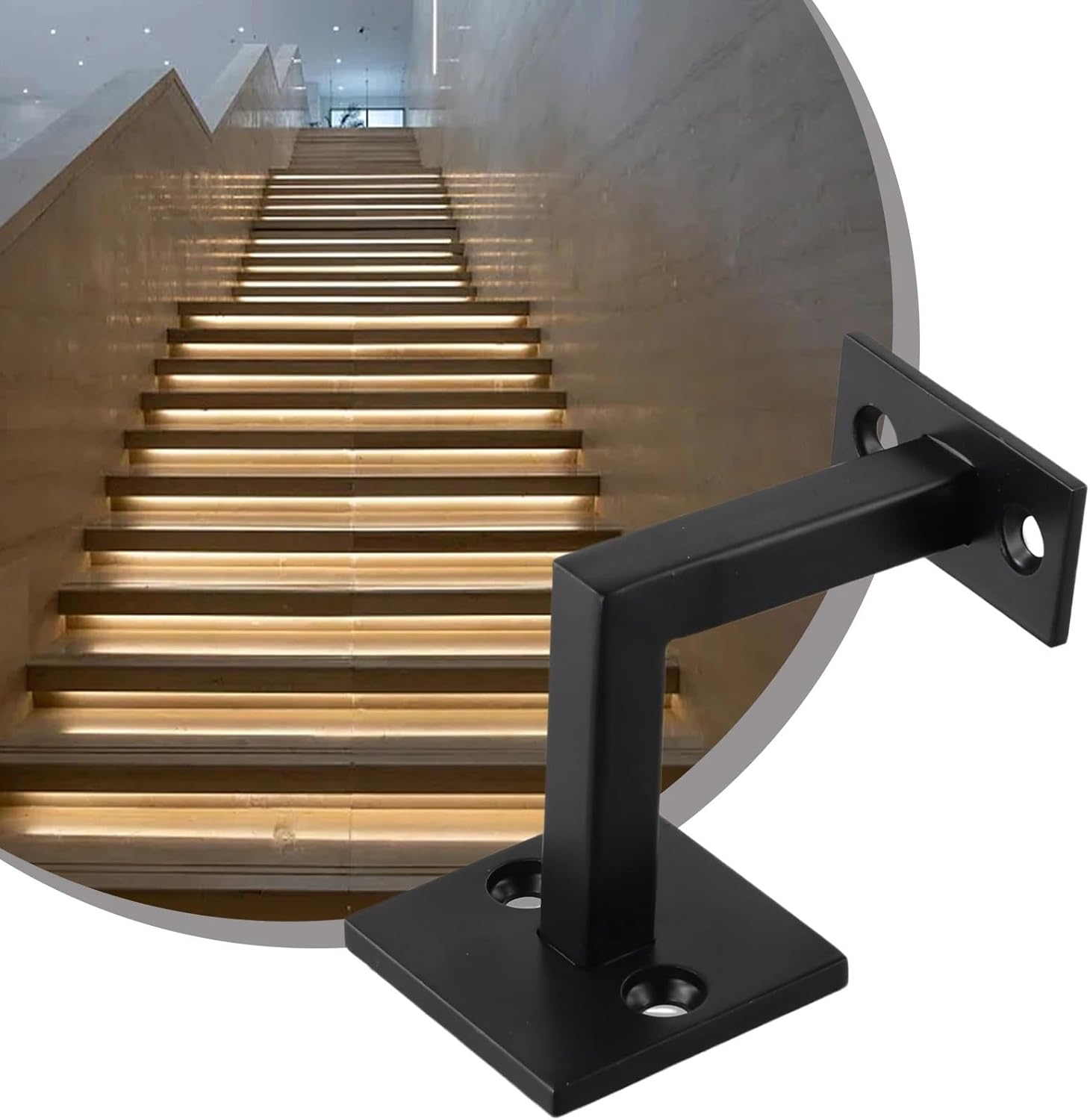 Handrail Bracket 4pcs Practical Handrail Brackets for Stairways, Home or Office Stair Support