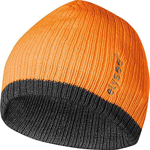 Strickmütze Georg universal orange/grau 100%PC Feldtmann