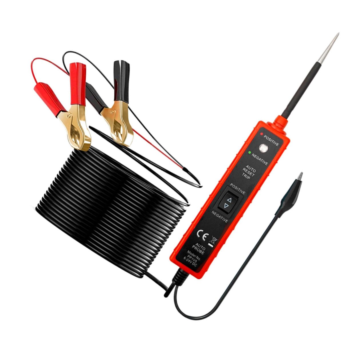 Probador de Circuitos de Automóviles Comprobador Eléctrico 12 V con Clip Positivo y Negativo Diagnóstico de Sistemas Eléctricos Automotriz Herramienta Profesional