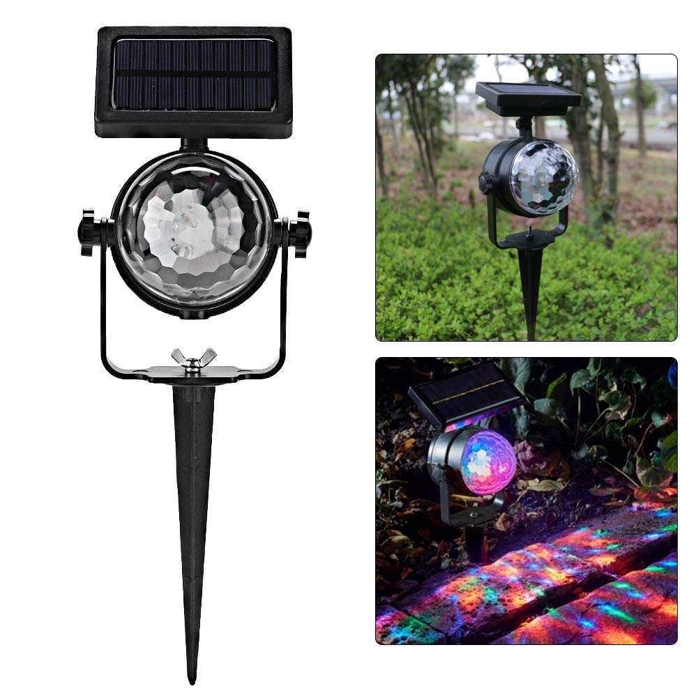Projecteur lumière, extérieur étanche Panneau Solaire Festival LED fée projecteur 3 Couleurs Lampe de projecteur pour la fête de Noël