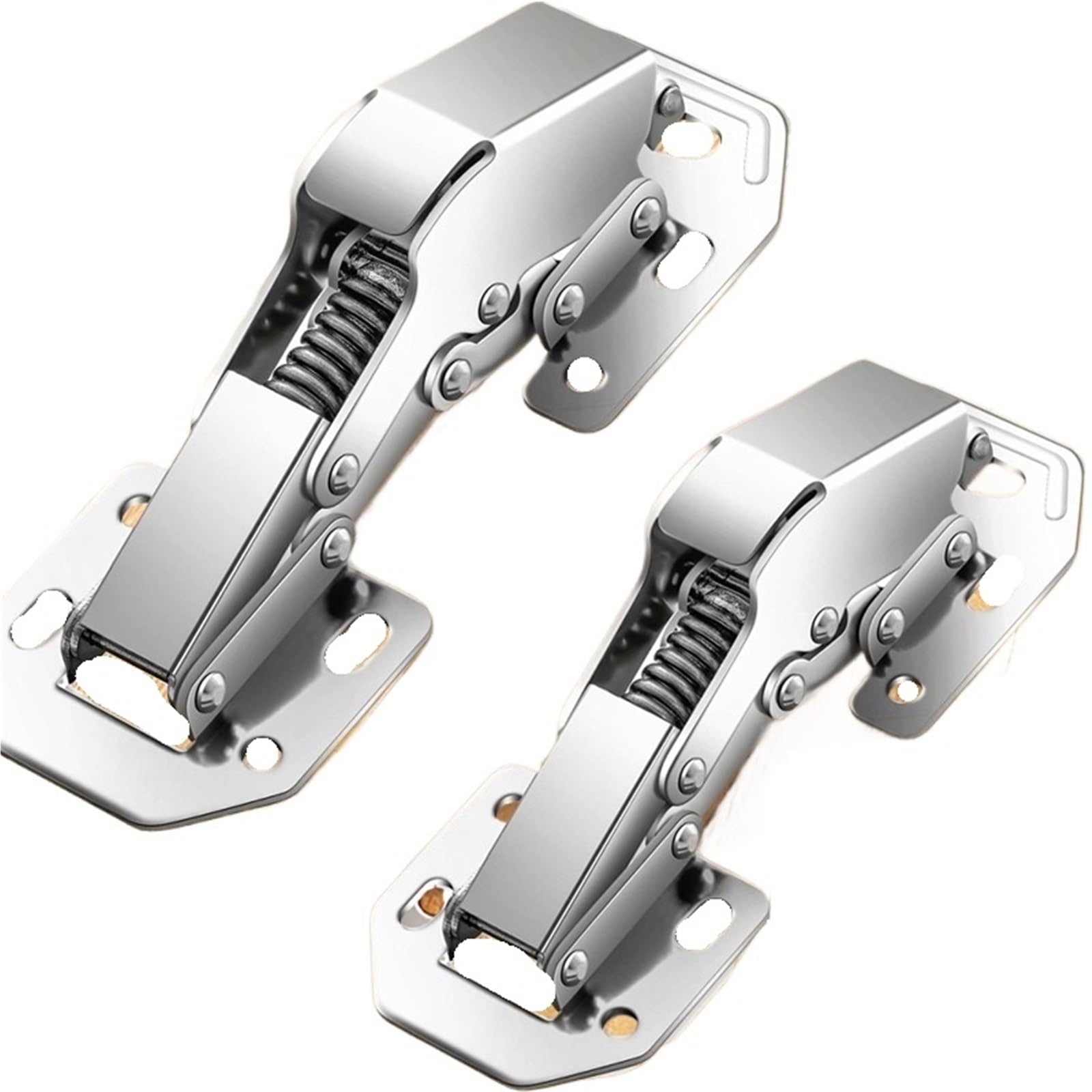 Lredonm 5Pcs 10-1Pcs Steel Cabinet Hinges 90 Degree Cupboard Door Hydraulic Buffer Soft Close Concealed Furniture Hardware Kit(5Pcs)