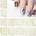 NICENEEDED 12 fogli Adesivi per Unghie In Oro 3D, Linee di Adesivi Autoadesivi per Nail Art con Strisce per Unghie con Motivo Geometrico e Floreale per Decalcomanie per Unghie Fai Da Te