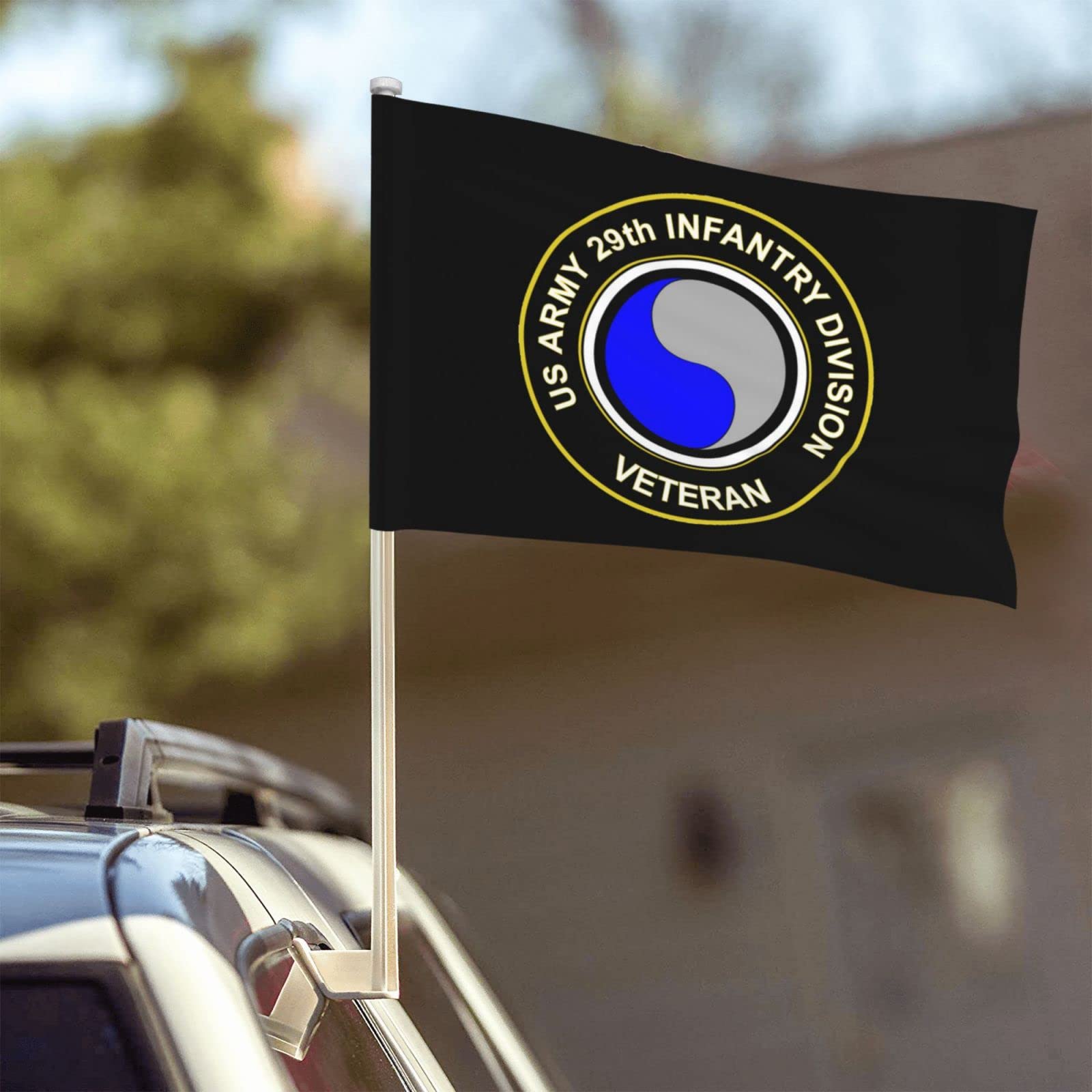 US Army Veteran 29th Infantry Division 100% Polyester Fabric With Printing For Indoor Outdoor Decoration