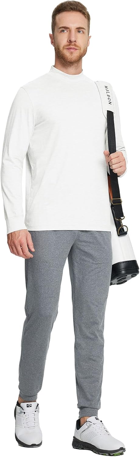 M MAELREG Long Sleeve Shirts for Men Thermal Mock Neck Turtleneck Shirt Heather Basic Golf Pullover Tops Undershirt Sweater - Image 4