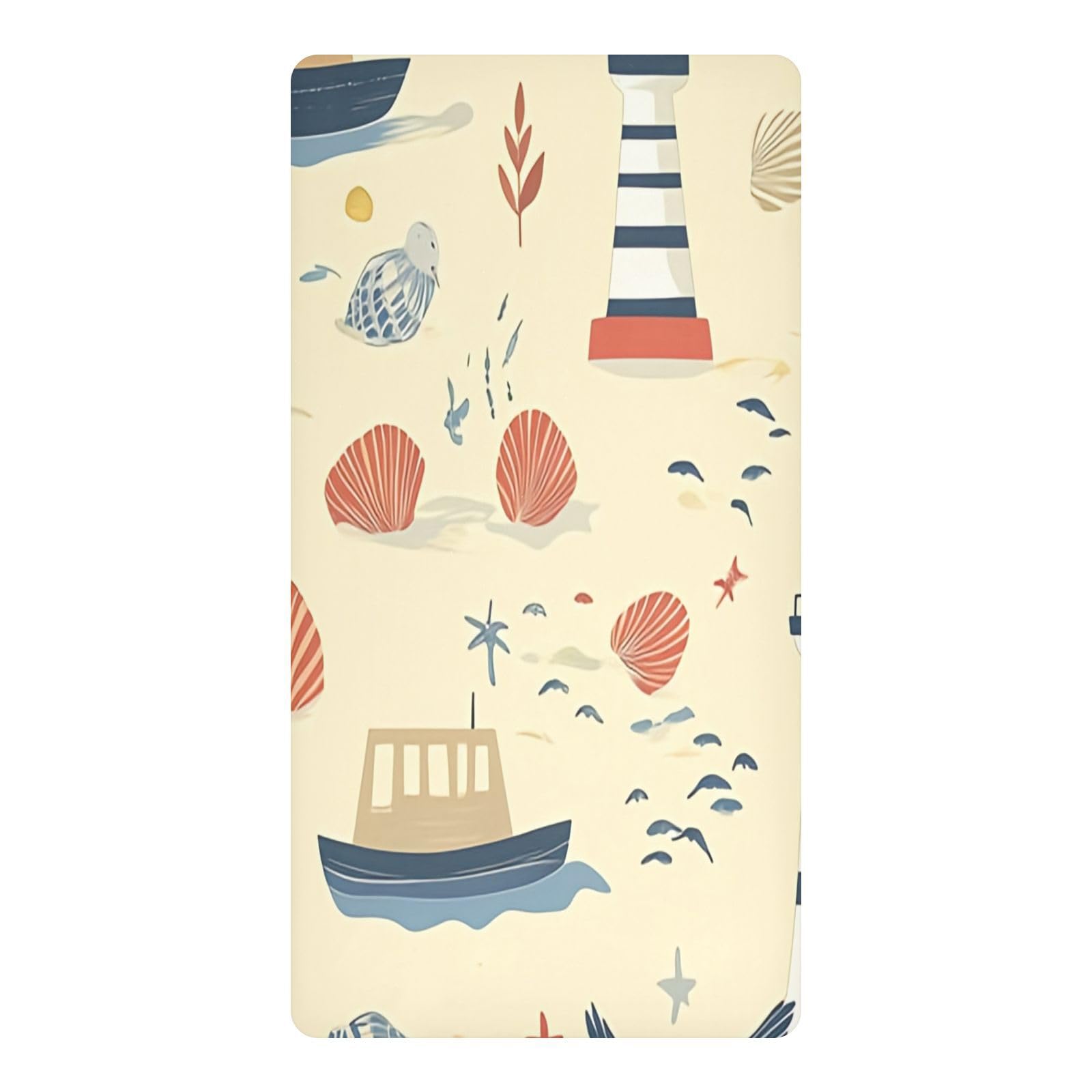 JiangGgen Cartoon Lighthouse Baby Crib Sheet Soft Breathable for Standard Crib-M
