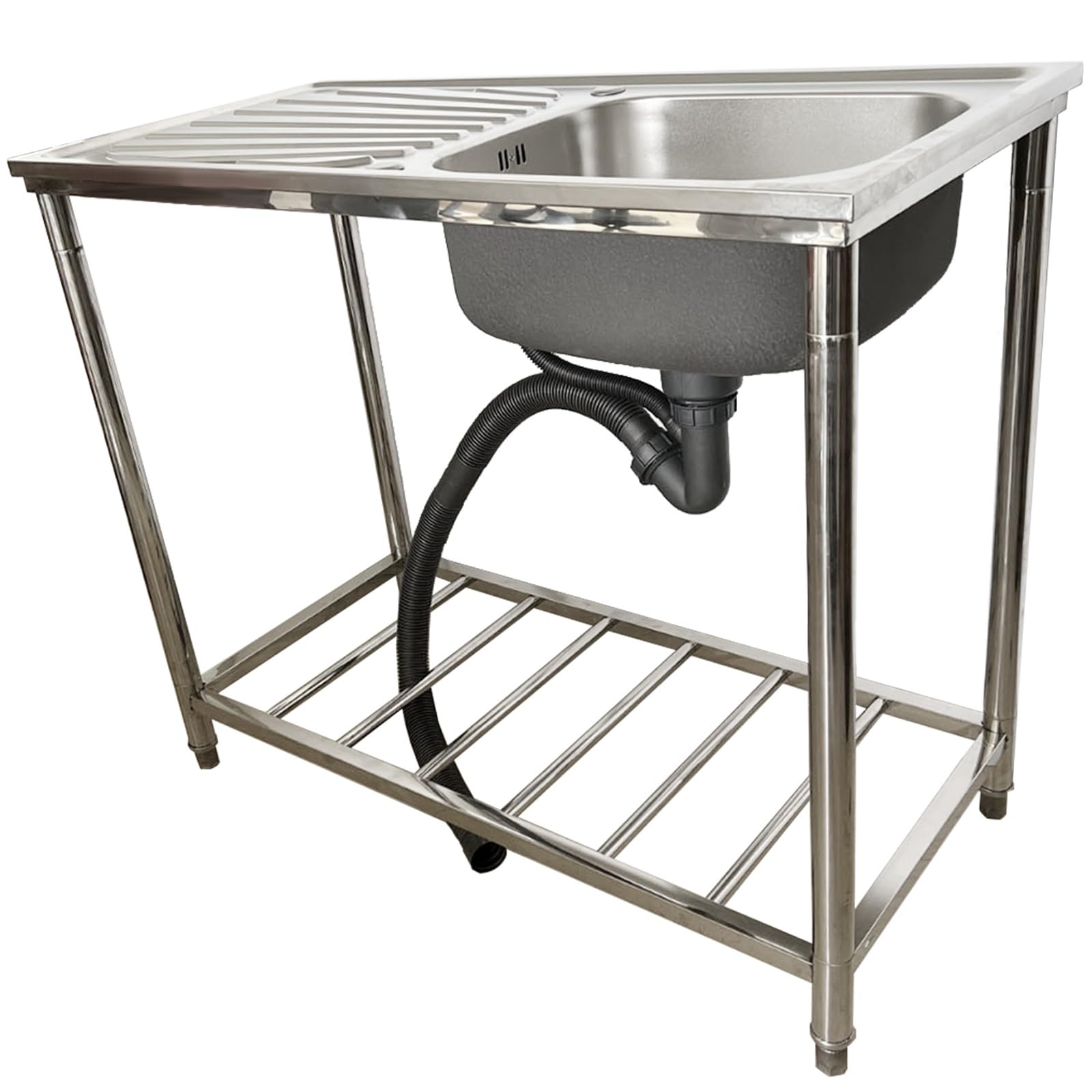 Évier de cuisine en inox 304 pour restaurant et bar avec robinet complet