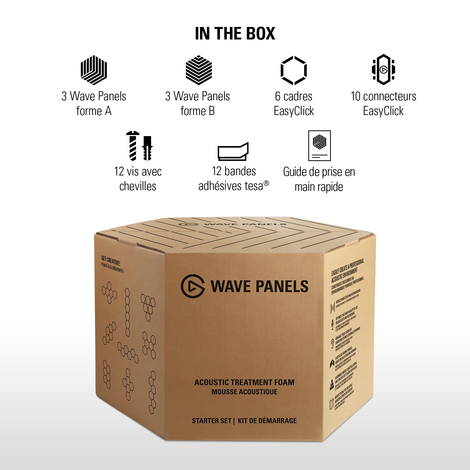 Elgato Wave Panels Starter Set (Bleu) - 6 panneaux de traitement acoustique, mousse double densité, système exclusif de cadres EasyClick, format modulable, montage et démontage faciles