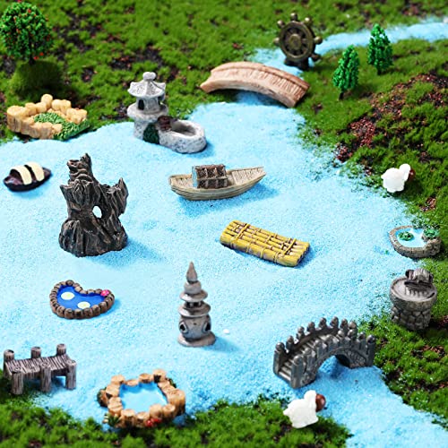 Meooeck 24 Pcs Fairy Garden Accessories Miniature Garden Bridge Figurines Fairy Garden Decor Mini Lighthouse Water Well Mini Fairy Figurines Ornament For Micro Landscape Yard Diy Craft Pond Dollhouse #TOP4