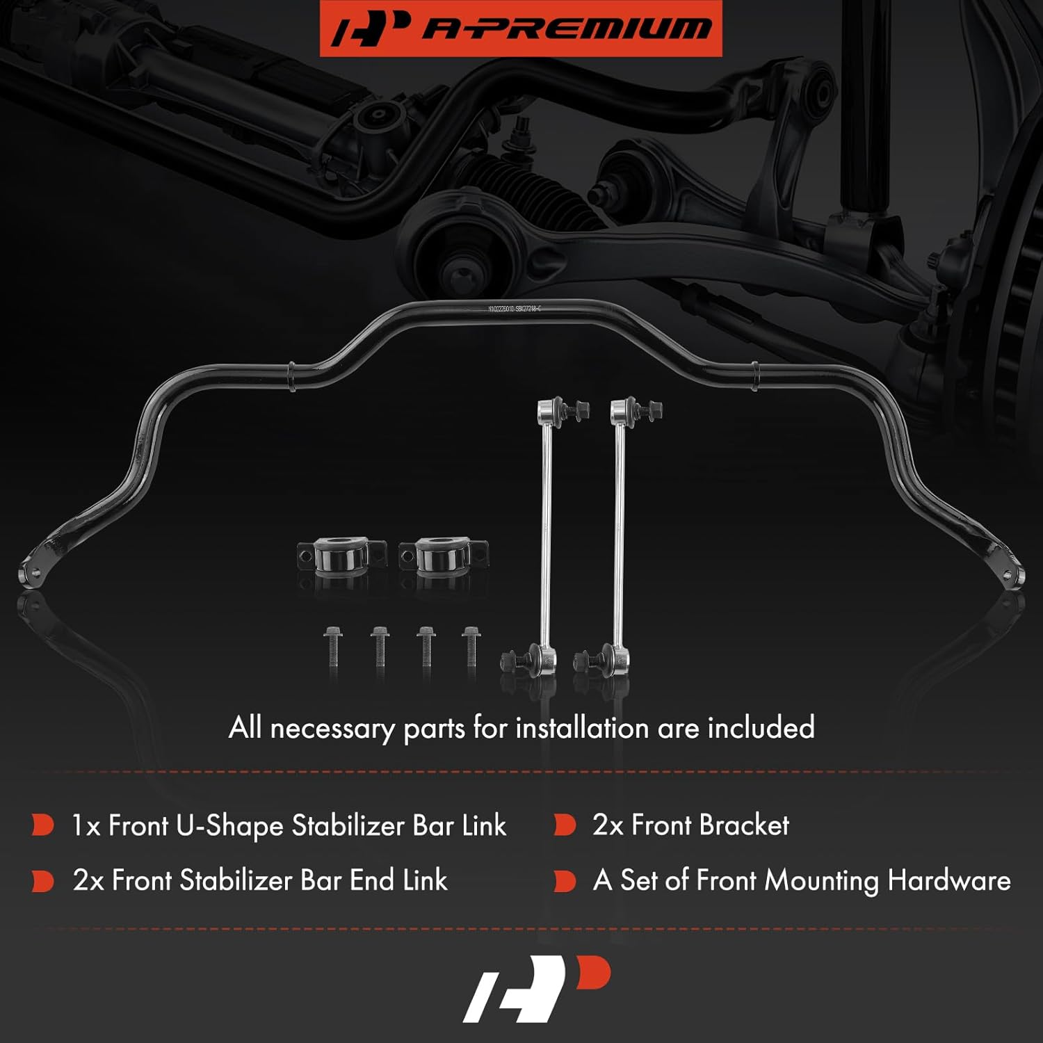 A-Premium [25mm] Front Suspension Stabilizer Bar Link Kit, with Sway Bar End Link & Bracket Compatible with Chevrolet Equinox 2010-2017 & GMC Terrain 2010-2017, Replace # 25918985