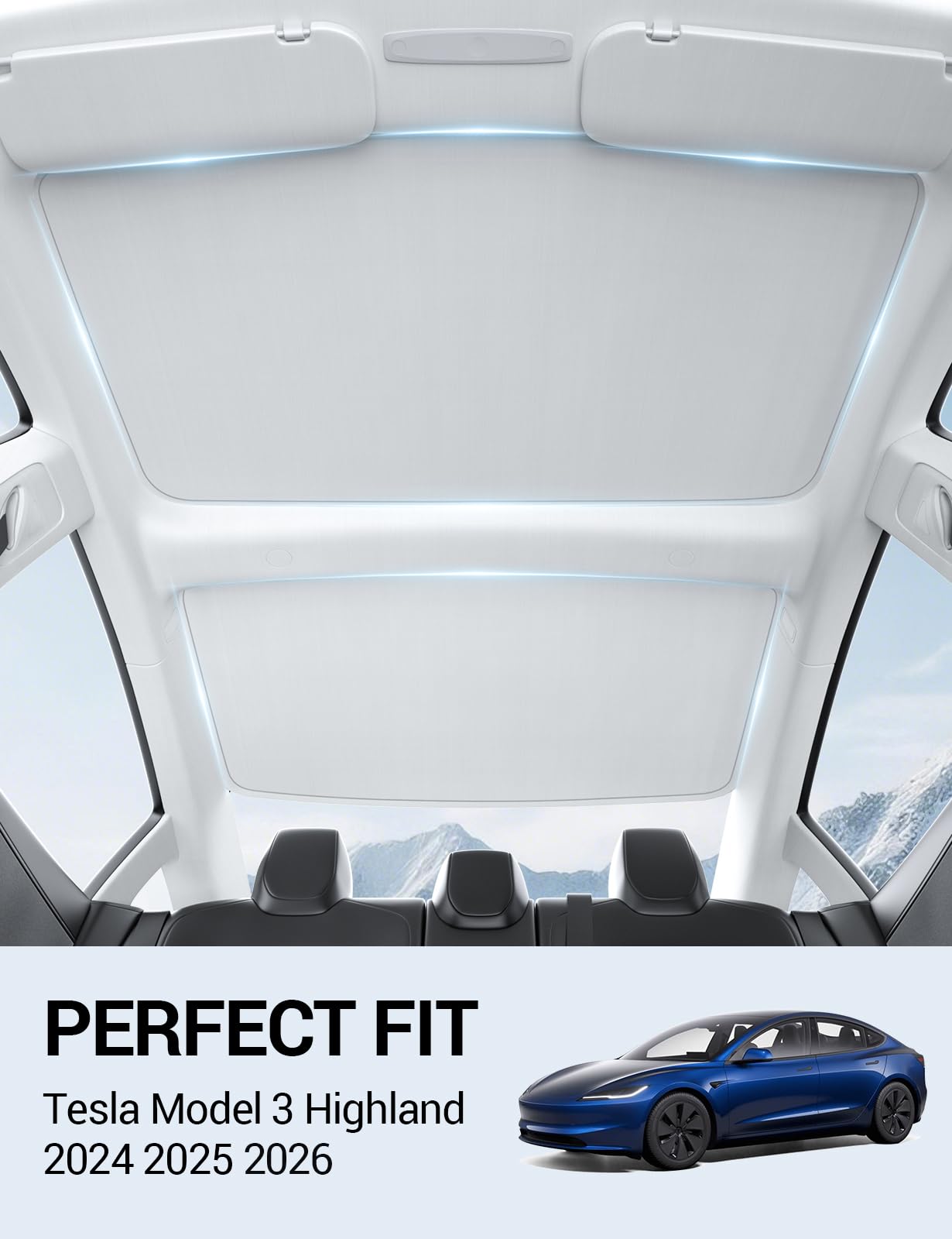 Amazon.co.jp: Motrobe 2024 Tesla Model 3 ガラスルーフサンシェード