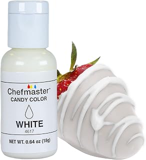 Chefmaster White Candy Color | True-Tone Shades | Oil-Based | Professional-Grade Dye | Chocolate, Strawberries, Cake Pops | Decorating | Easy-to-Use | Manufactured in the USA | 0.64 oz