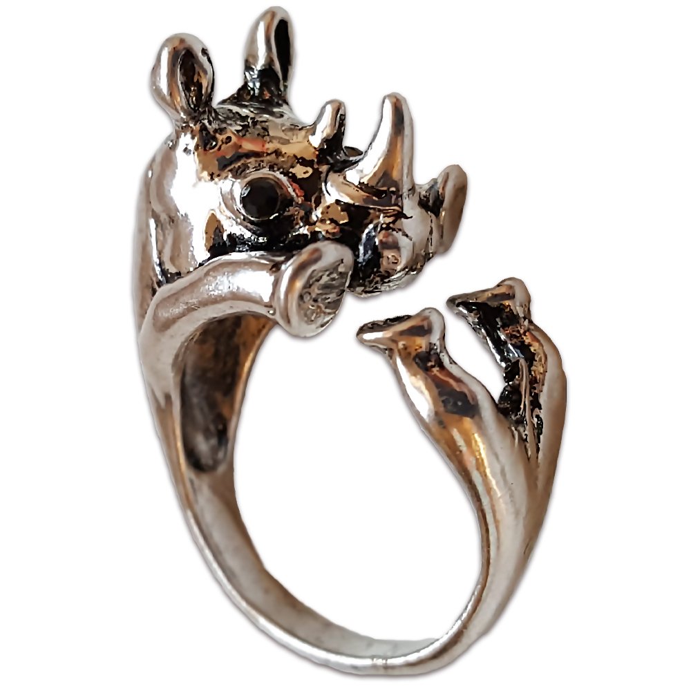 Witty Novelty Rhino Ring (Silver)