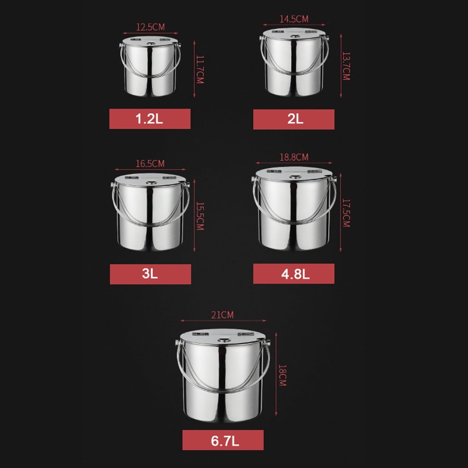 Cubeta para Hielo Cubitera de acero inoxidable engrosado con tapa abatible y asa de transporte Fiesta familiar y de negocios Cubitera de metal for bebidas Cubitera de hielo Cubiteras de champán Cubite
