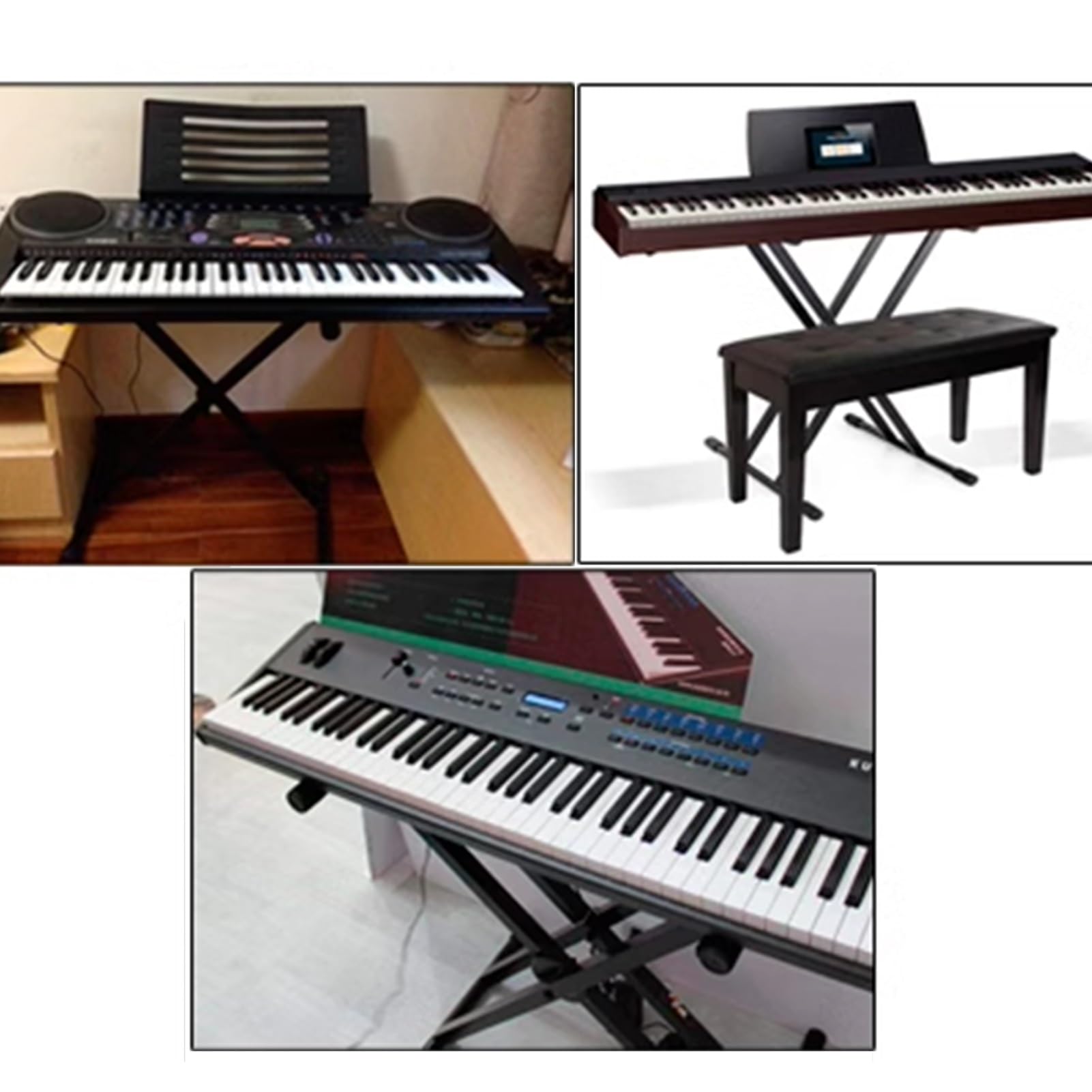 GCGC Keyboardständer Im X-Stil Mit Doppelstrebe, Tragbarer Klavierständer for Elektronische Keyboards, Keyboardständer Mit Einstellbarer Breite Und Höhe for Das Heimstudio