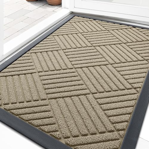 Image of OLANLY Front Door Mat Outside Entrance, Waterproof Heavy-Duty Doormat