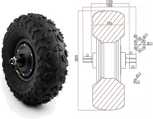 Miniatura 3 de L-faster Kit de motor de cubo de engranajes de carretilla de 36 V, 48 V, 350 W, 500 W, rueda de 14.5 pulgadas (48 V 350 W)