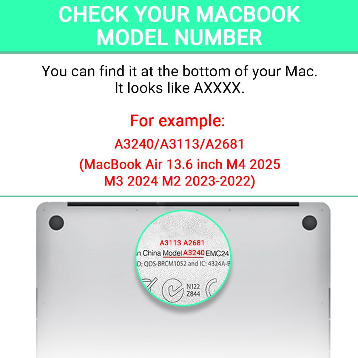 Personalized Name Case for MacBook Air 13.6 inch Case M4 M3 M2 2025 2024-2022 Release Model A3240 A3113 A2681,Custom Initial Letter Ultra-Thin Shell Cover for MacBook Air M2 13 inch