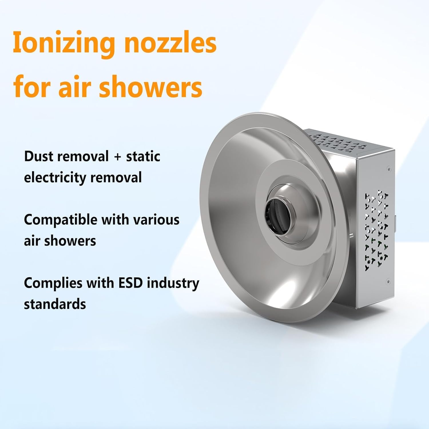 Air Shower Antistatische Ionisatordüse, statischer Eliminator zur Staubentfernung, einfacher Austausch für Reinräume und staubfreie Werkstatt