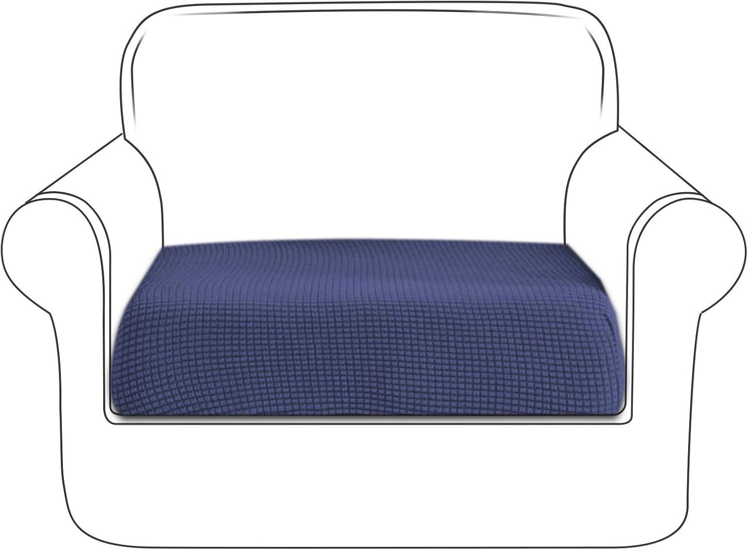 Sofa Cushion Cover Stretch Chair Slipcover Furniture Protector Elastic Cushion Slipcover for Sofa Recliner Couch Loveseat (Blue, 1-Seat Cushion)