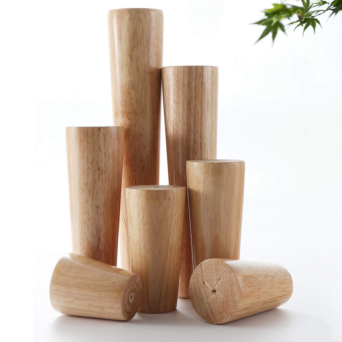 4 Gambe per Tavolo per mobili in Legno massello,Gambe di Ricambio per Divano,Piedini per comò in Legno di Gomma,Gambe per mobili Conici,Piedini per tavolino,per