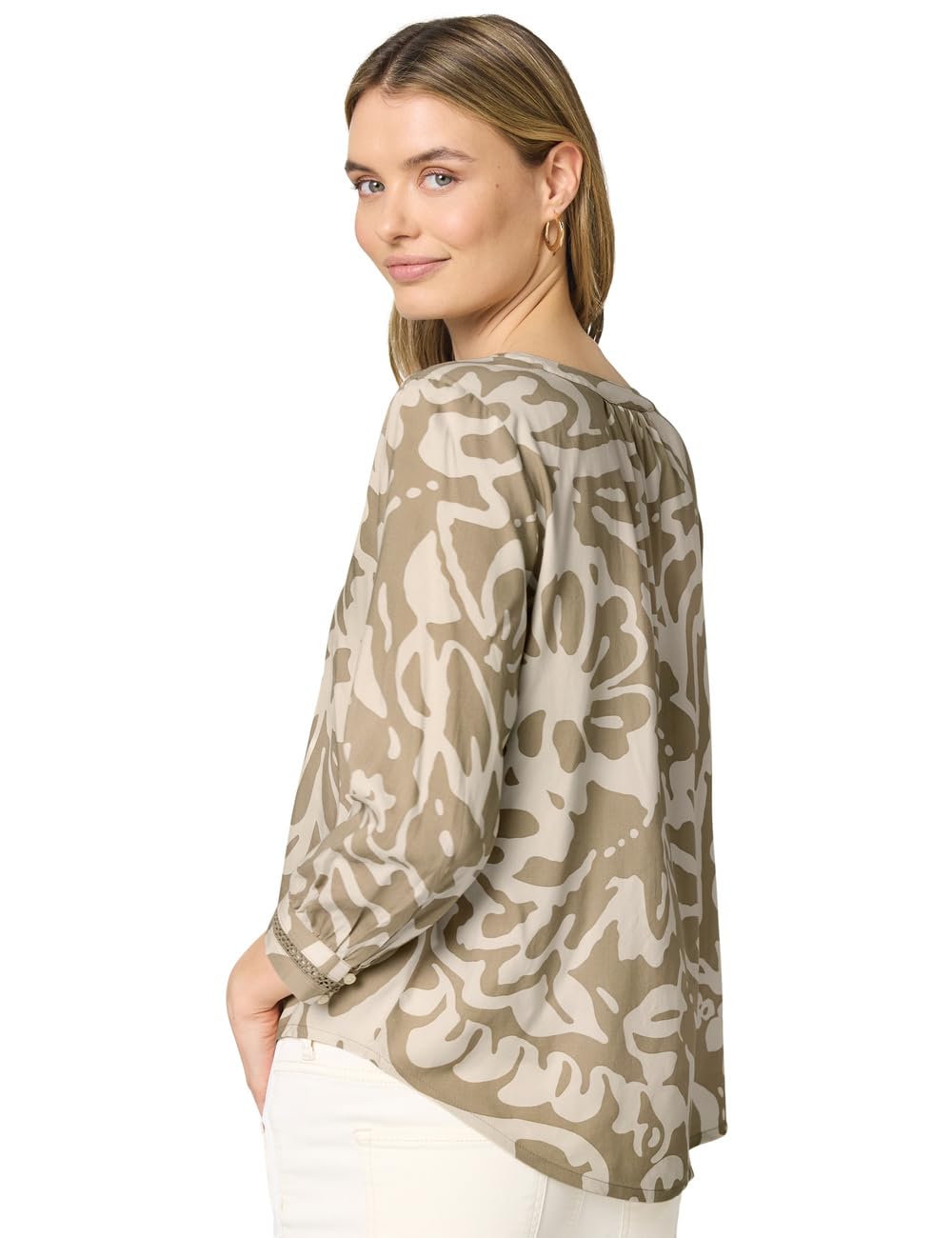 Street One Damen 3/4-Arm Bluse mit Tapedetails