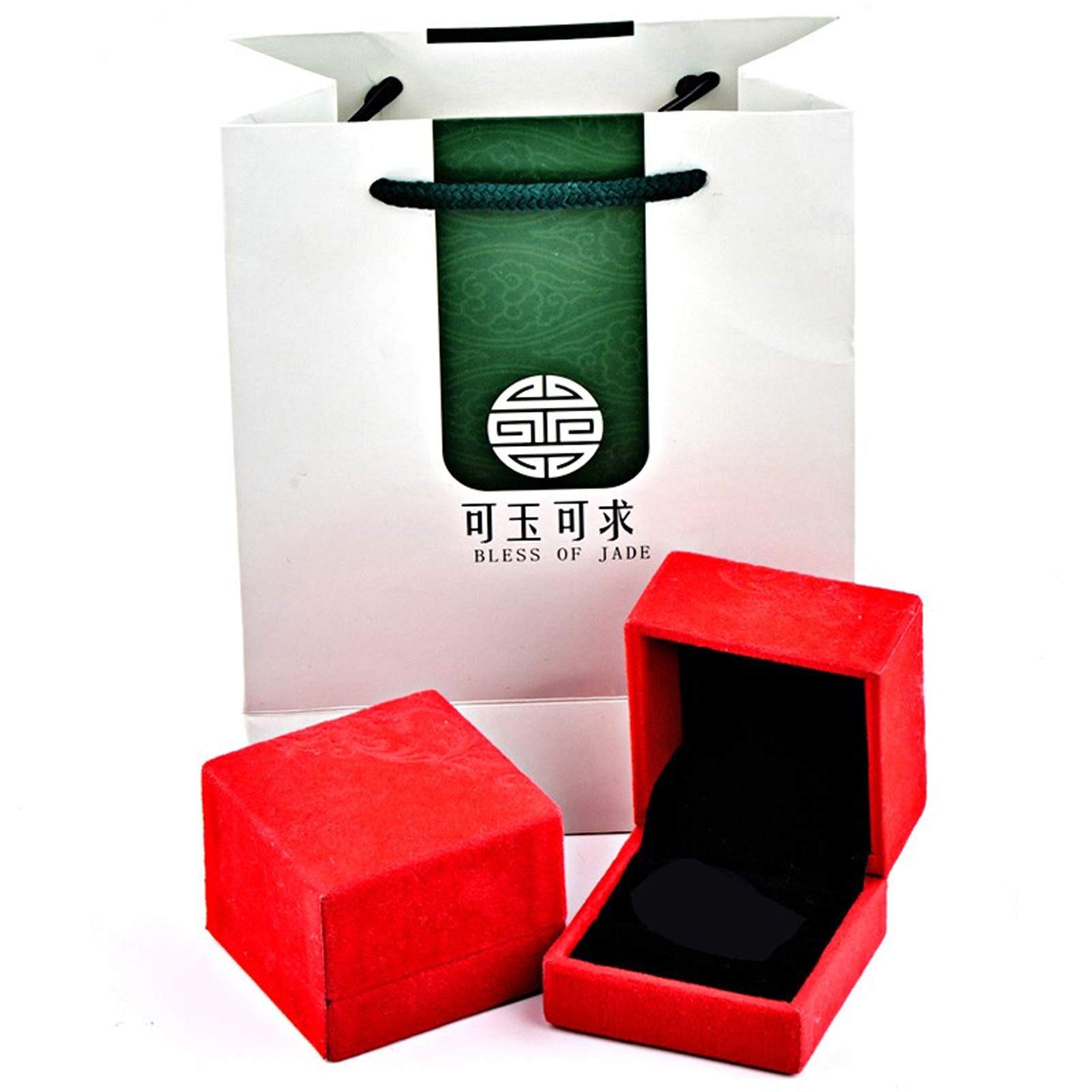 BMQ Eleganter Grüner Jade Ring Viel Glück Energiestein für Frauenschmuck Geschenk