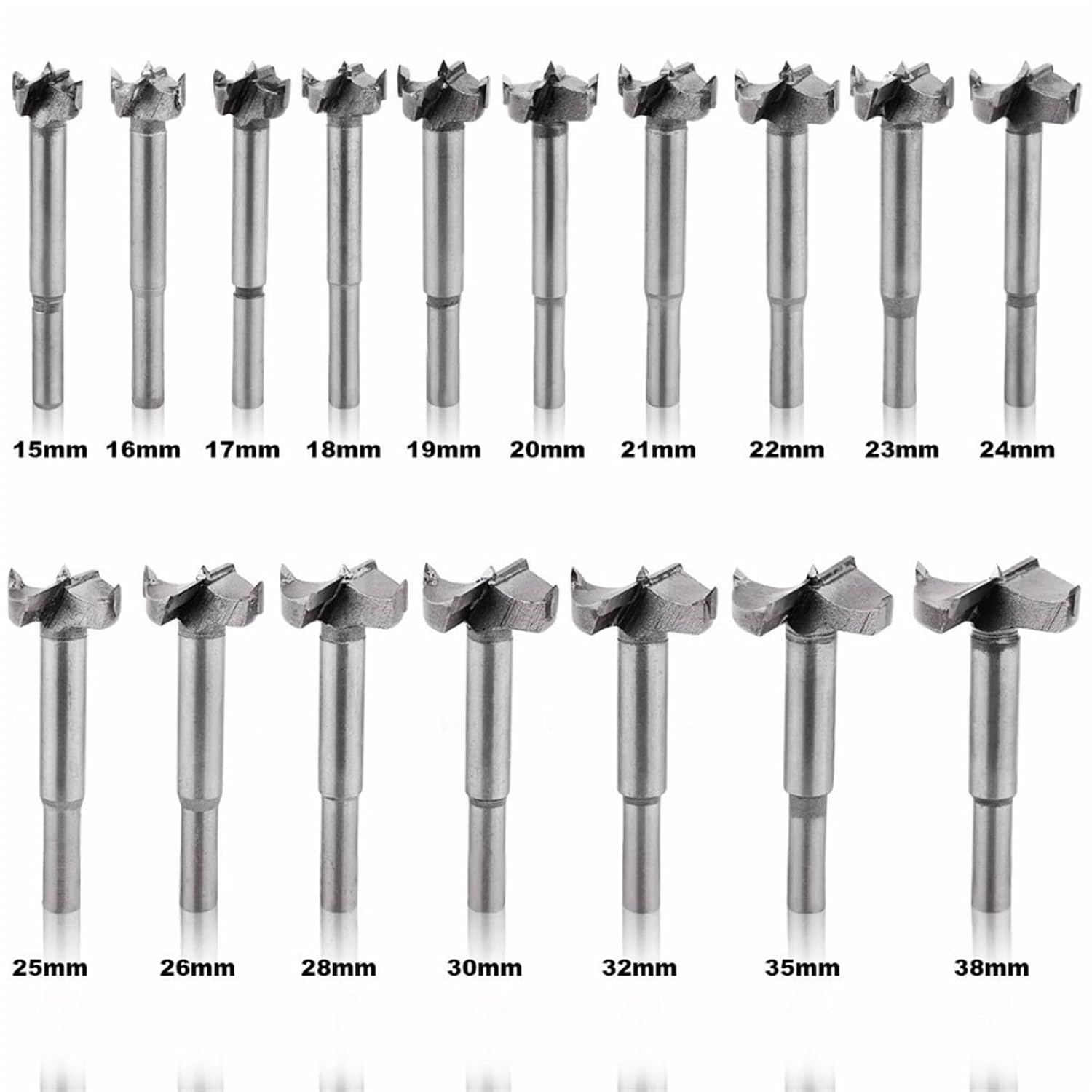 17 Pcs Woodworking Forstner Bit Set Wood Working Hole Cutter 15mm-38mm Saw