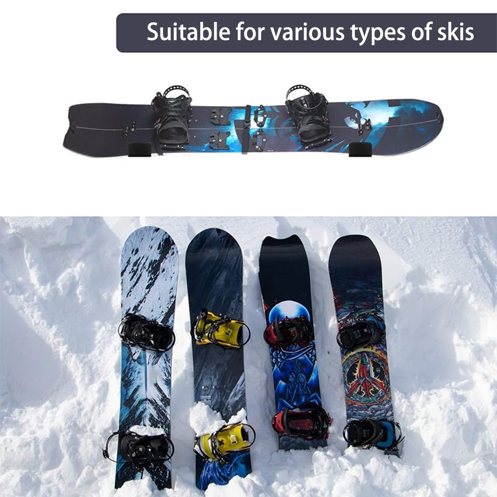 MiOYOOW 2 supporti da parete per snowboard, espositore da parete con cuscinetti di protezione per camere da letto, garage, uffici,