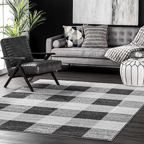 Tapete Nuloom 5' x 8' Gris y Marfil miniatura 1