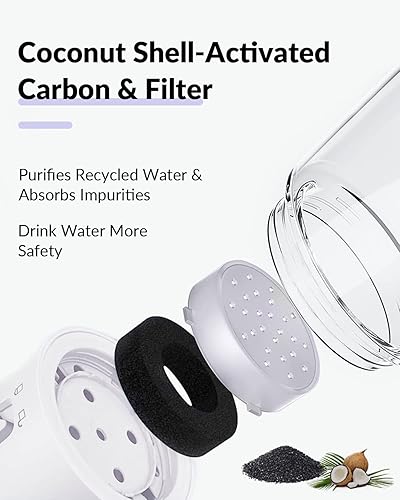 Miniatura 4 de Paoakaola Botella de agua para perros 2 en 1, botella de agua portátil para mascotas a prueba de fugas con recipiente para alimentos, dispensador de